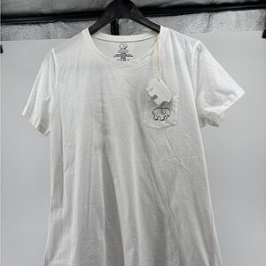 Ivory Ella White T-Shirt with Elephant Logo